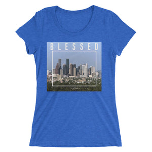 Ladies' Blessed to a Houstonian   short sleeve t-shirt